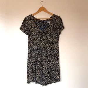 Vintage Express Navy Boho Floral Print Romper
